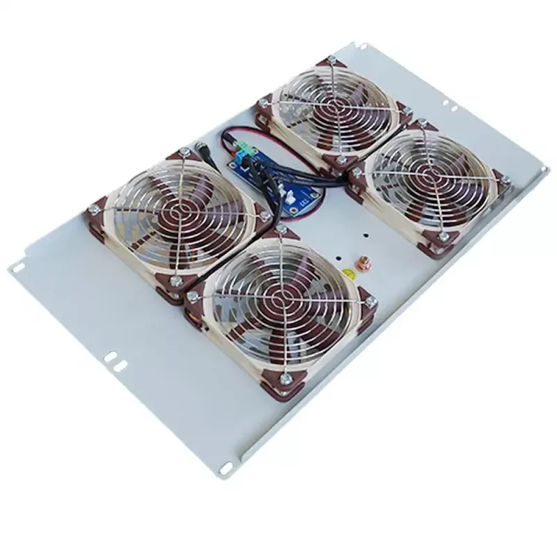 IT-BUDGET Leise 19 inch Lüftereinheit 6U, 4 Lüfter, 430 m³/h, Hellgrau (99ITB19SLUG)