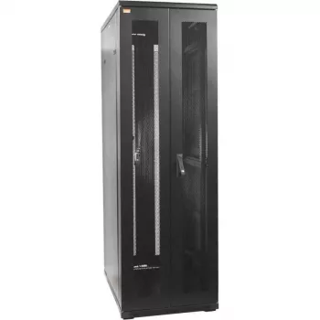 IT-BUDGET 19 inch Server Rack SRK Komplettset 38U 800x1000 mm perforierte Doppeltüren, 4 aktive Lüfter, PDU, Fachböden, vormontiert, Schwarz 99ITB19SRK38810DTSM