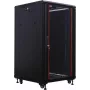 IT-BUDGET 19 inch Netzwerkschrank SRK - 18U - 600x800 mm - Glas-/Stahltür - Flatpack - Schwarz (90ITB19SRK1868GSN)