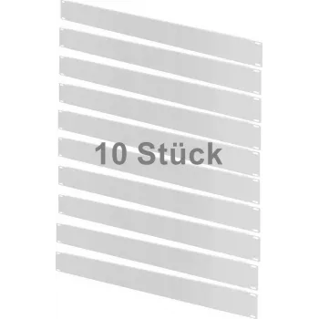 IT-BUDGET Spar-Pack 10x 19 inch Rack-Blindplatten 1U Hellgrau Metall ZAA90ITBBP1HEG