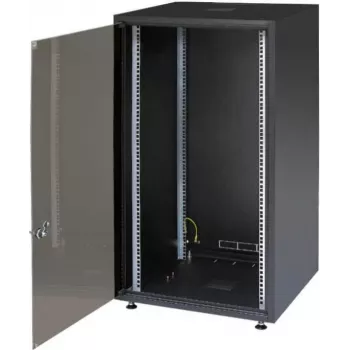 IT-BUDGET 19 inch Serverschrank SJB - 15U - 600x800 mm - Glastür - Rückwand - Schwarz (W-SJB6080-15S-161)