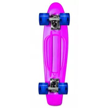 NORULES No Rules AU 349 Mini-Cruiser-Skateboard mit leuchtenden Rollen, Pink