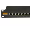 IT-BUDGET 19 inch Cat.6A geschirmtes 24-Port Patch Panel, kurze Bauform, PoE+ fähig, 1U, Schwarz 90ITBPP6A1S