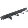 IT-BUDGET 19 inch Kabelmanagement-Bürstenpanel 1U mit 4 Metall-Kabelclips 44x70 mm Schwarz 90ITBKDFPMB1HES