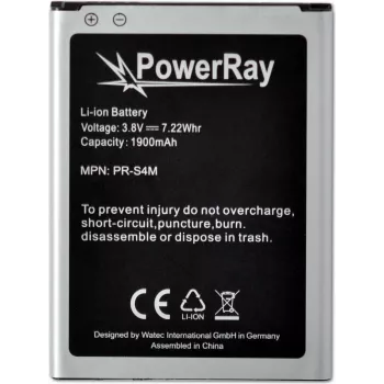 PowerRay Akku PR-S4M für Samsung Galaxy S4 Mini, 1900 mAh, Bulk (PR-S4M)