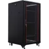 IT-BUDGET 19 inch Netzwerkschrank SRK - 22U - 600x800 mm - Glas-/Stahltür - Flatpack - Schwarz (90ITB19SRK2268GSN)