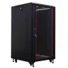 IT-BUDGET 19 inch Netzwerkschrank SRK - 18U - 600x600 mm - Glas-/Stahltür - Flatpack - Schwarz (90ITB19SRK1866GSN)