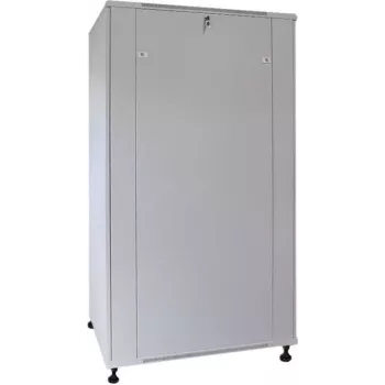 IT-BUDGET 19 inch Netzwerkschrank SRK - 22U - 600x600 mm - Glas-/Stahltür - Flatpack - Lichtgrau 90ITB19SRK2266GGN