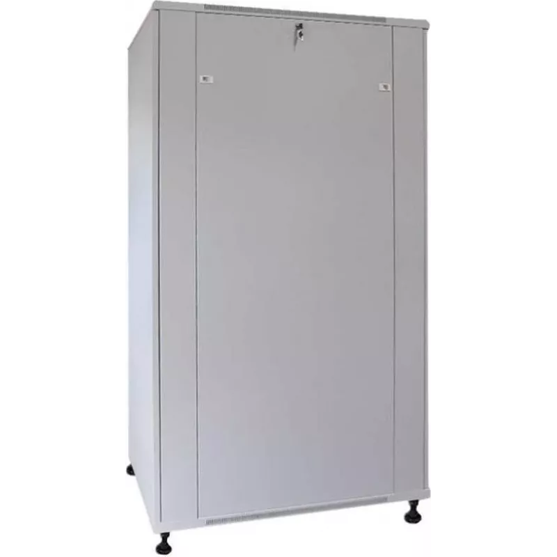 IT-BUDGET 19 inch Netzwerkschrank SRK - 22U - 600x600 mm - Glas-/Stahltür - Flatpack - Lichtgrau 90ITB19SRK2266GGN