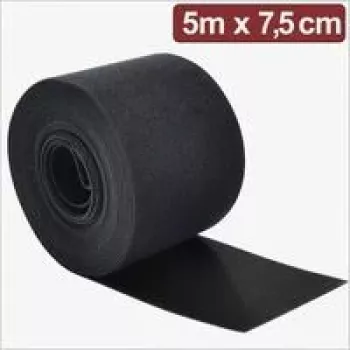 Quadrios 24CA311 Klett-Kabelbinder Rolle 5 m x 7,5 cm Schwarz