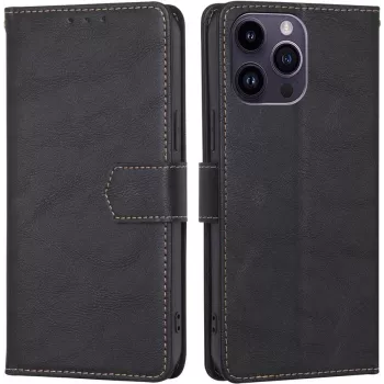 CYOO Premium BookCase Folio Hülle für Apple iPhone 14 Plus – Schwarz CY122795