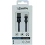 PowerRay USB-A auf Lightning Daten-/Ladekabel 0,2m Textil Schwarz PR-DCUL020TBK