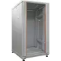 IT-BUDGET 19 inch Netzwerkschrank SRK, 18U, 600x600 mm, Glas-/Stahltür, Flatpack, Lichtgrau 90ITB19SRK1866GGN