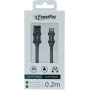PowerRay USB-auf-Lightning-Datenkabel 0,2 m Textil Grau PR-DCUL020TGY