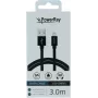 PowerRay USB-auf-Lightning-Datenkabel 3m Textil Schwarz PR-DCUL300TBK