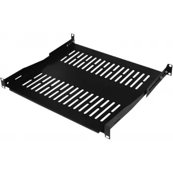 IT-BUDGET 19 inch Rack-Einlegeboden / Geräteablage, 80 kg Traglast, 350 mm Tiefe, tiefenvariable Montage, Schwarz (90ITB19FBX350S)