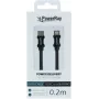 PowerRay PR-DCCL020TBK USB-C auf Lightning Datenkabel, 0,2 m, Textil Schwarz, Blister