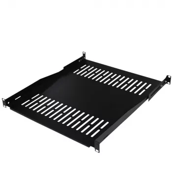 IT-BUDGET 19 inch Rack-Einlegeboden / Geräteablage - 80 kg Traglast - 550 mm Tiefe - Tiefenvariable Montage - Schwarz (90ITB19FBX550S)