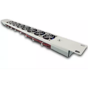SILENCE RACK 19-Zoll-Silent-Lüftungseinheit - Luftstrom 53 m³/h - Absaugend - 1U - 8 Lüfter - Hellgrau (RAC1HE)