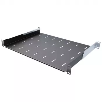 IT-BUDGET 19 inch Rack-Einlegeboden / Geräteablage - 40 kg Traglast - 350 mm Tiefe - Tiefenvariable Montage - Schwarz (90ITB19FB350S)