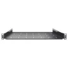 IT-BUDGET 19 inch Rack-Einlegeboden / Geräteablage - 40 kg Traglast - 350 mm Tiefe - Tiefenvariable Montage - Schwarz (90ITB19FB350S)