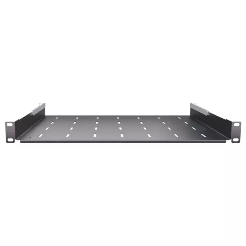 IT-BUDGET 19 inch Rack-Einlegeboden / Geräteablage - 40 kg Traglast - 350 mm Tiefe - Tiefenvariable Montage - Schwarz (90ITB19FB350S)