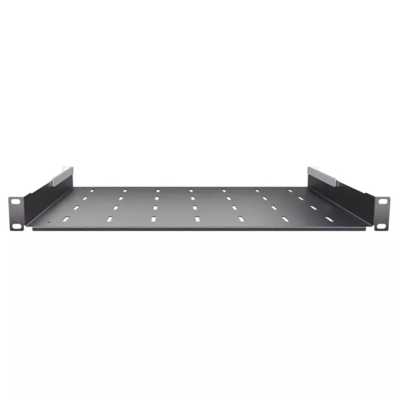 IT-BUDGET 19 inch Rack-Einlegeboden / Geräteablage - 40 kg Traglast - 350 mm Tiefe - Tiefenvariable Montage - Schwarz (90ITB19FB350S)
