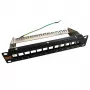 IT-BUDGET 10 inch Leeres Patchpanel für Keystone-Module - 12 Ports - Geschirmt - 1U - Unbestückt - Schwarz (90ITB10MT12PS)