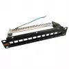 IT-BUDGET 10 inch Leeres Patchpanel für Keystone-Module - 12 Ports - Geschirmt - 1U - Unbestückt - Schwarz (90ITB10MT12PS)