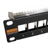 IT-BUDGET 10 inch Leeres Patchpanel für Keystone-Module - 12 Ports - Geschirmt - 1U - Unbestückt - Schwarz (90ITB10MT12PS)