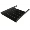IT-BUDGET 19 inch Rack-Einlegeboden / Geräteablage - Traglast 40 kg - Tiefe 550 mm - Tiefenvariable Montage - Schwarz (90ITB19FB550S)