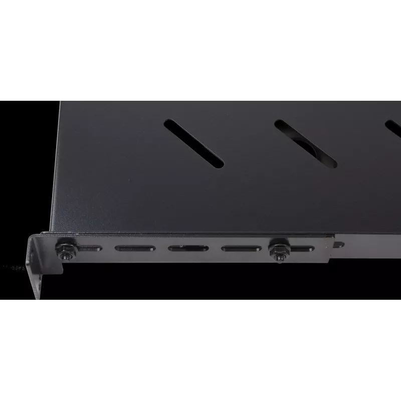 Rockstable RS19-SFH79 1U 19 inch Schwerlast-Festeinlegeboden, SPCC-Stahl, Schwarz, 60 kg Traglast