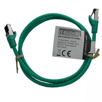 IT-BUDGET Cat.8.1 S/FTP Patchkabel aus reinem Kupfer, 1m, Grün, 40Gbps, LSZH, PoE+ 90ITBFLEX81PK1GR
