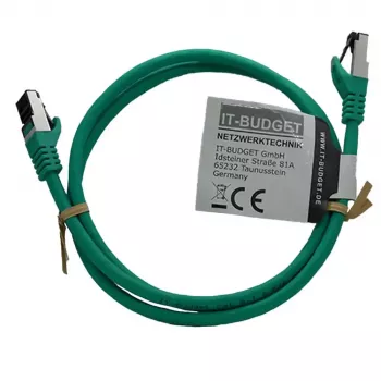IT-BUDGET Cat.8.1 S/FTP Patchkabel aus reinem Kupfer, 1m, Grün, 40Gbps, LSZH, PoE+ 90ITBFLEX81PK1GR