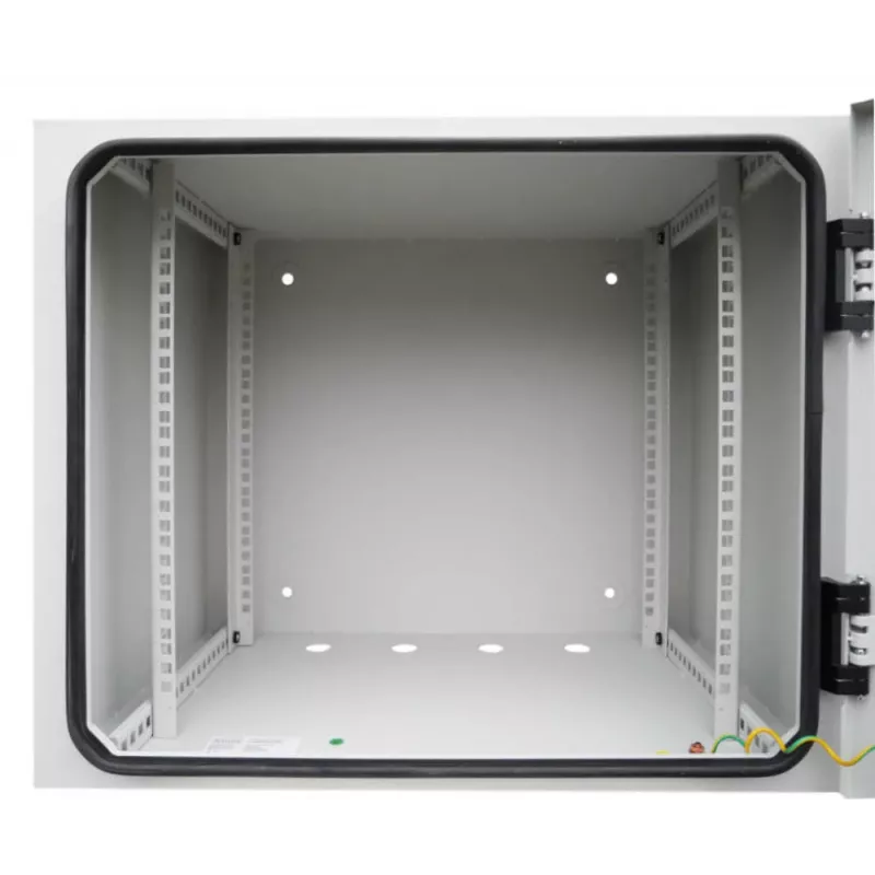IT-BUDGET 19 inch Wandmontage-Netzwerkschrank Easy, 9U, 600x400mm, Stahltür, Hellgrau 90RR19CWV964MG