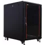 IT-BUDGET 19 inch Netzwerkschrank SRK - 18U - 600x1000 mm - Glas-/Stahltür - Flatpack - Schwarz 90ITB19SRK18610GSN