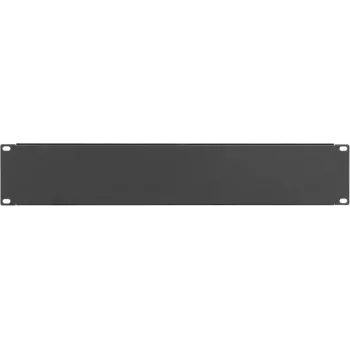 IT-BUDGET 19 inch Blindplatte / Rackblende - 2U - Stabile Metallversion - Schwarz (90ITBBP2HES)