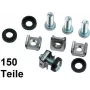 IT-BUDGET Rack-Montage-Kit mit Käfigmuttern für perforierte Schienen - M6 - 50 komplette Sets - 150 Teile 90ITB50BSM6