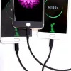 CYOO 3-in-1 USB-Lade- und Datenkabel – Micro USB, USB-C, Lightning – Schwarz