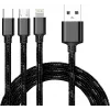 CYOO 3-in-1 USB-Lade- und Datenkabel – Micro USB, USB-C, Lightning – Schwarz