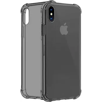 CYOO Four Corners Silikonhülle für Apple iPhone XS Max - Transparent/Schwarz