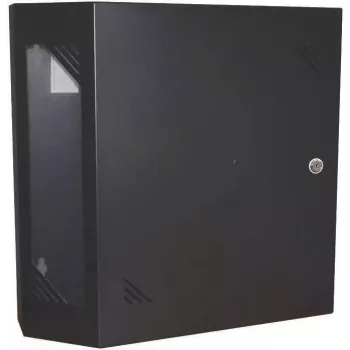 IT-BUDGET 19 inch Wandnetzwerkschrank - Platzsparende vertikale 19 inch-Montage - 3U+2U - Schwarz (90ITBV19WS3S)