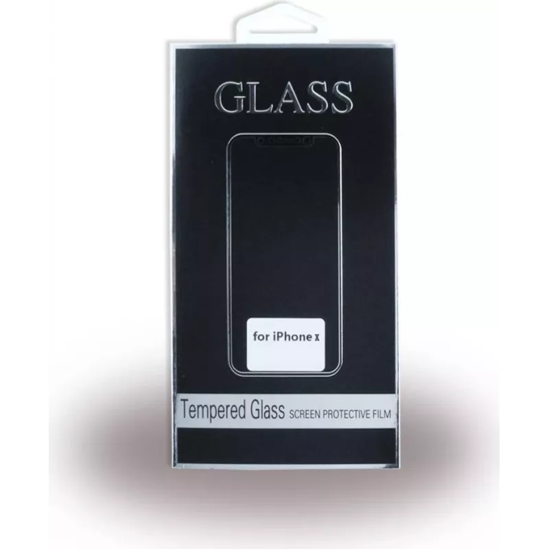 CYOO Premium Apple iPhone X 5D gehärtetes Glas Displayschutzfolie - Schwarz