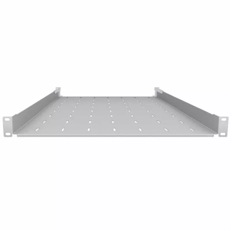 IT-BUDGET 19 inch Festes Rackregal Hellgrau 750 mm Tiefe 40 kg 90ITB19FB750G