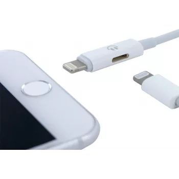 CYOO 2-in-1 Lightning Lade- und Audio-Adapterkabel - Weiß
