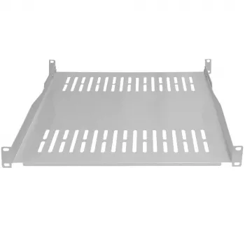 IT-BUDGET 19 inch Festes Rack-Einlegeboden / Geräteablage - 80 kg Traglast, 550 mm Tiefe, tiefenvariable Montage, Hellgrau (90ITB19FBX550G)