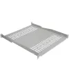 IT-BUDGET 19 inch Festes Rack-Einlegeboden / Geräteablage - 80 kg Traglast, 550 mm Tiefe, tiefenvariable Montage, Hellgrau (90ITB19FBX550G)