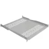 IT-BUDGET 19 inch Festes Rack-Einlegeboden / Geräteablage - 80 kg Traglast, 550 mm Tiefe, tiefenvariable Montage, Hellgrau (90ITB19FBX550G)