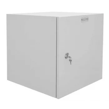 IT-BUDGET 19 inch Wandgehäuse Netzwerkschrank Easy, Stahltür, 15U, 600x600 mm, Lichtgrau 90RR19CWV1566MG