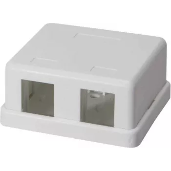 IT-BUDGET Aufputz-Datenanschlussdose für 2 x RJ45 Keystone-Module - Weiß 90ITBAKPG2P